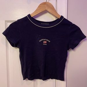 Brandy crop top lettering on front